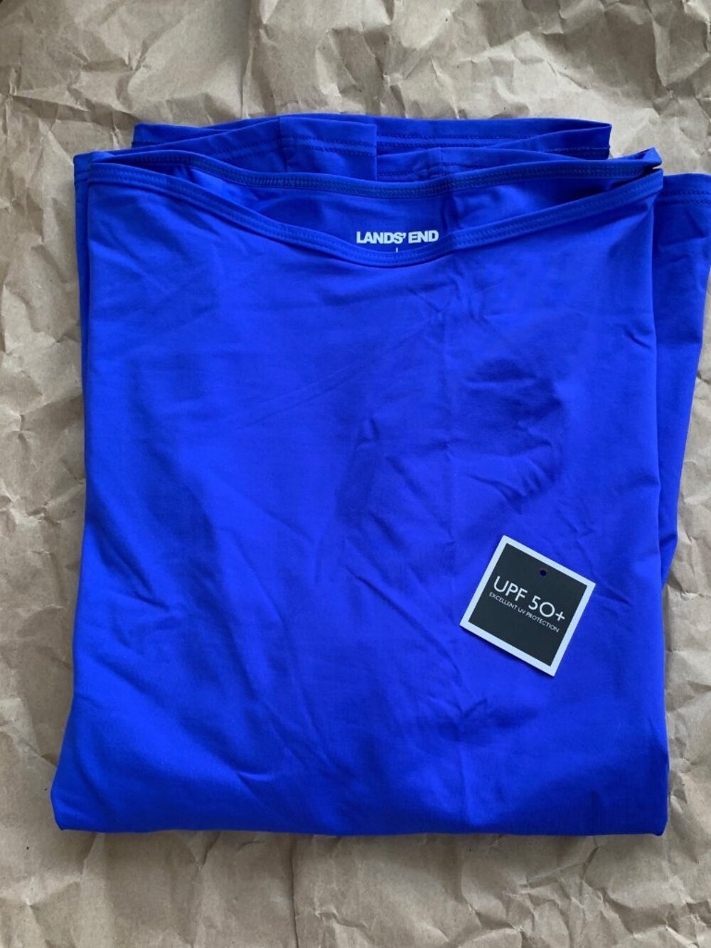 LAND'S END WOMEN'S BLUE LONG SLEEVE RASHGUARD SIZE LARGE